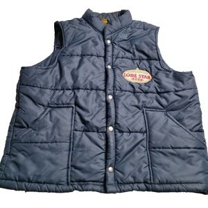 VINTAGE Swingster Sleeveless Puffer Vest LONESTAR BEER Men's XL